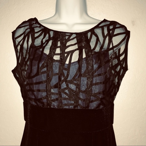 I N Studio Sheer Top Velvet Skirt Dress 6 - Picture 2 of 8